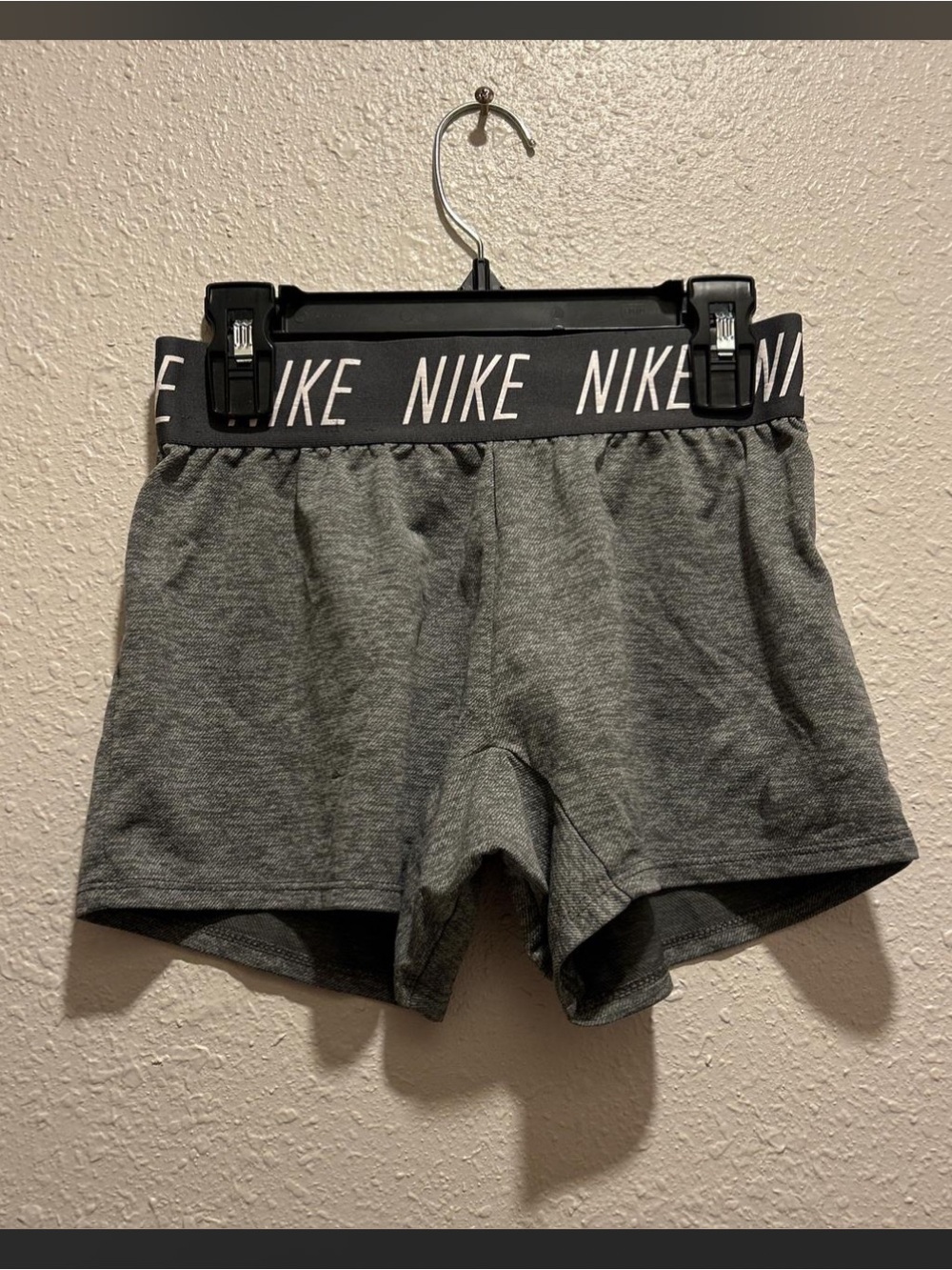 Nike Charcoal Gray Performance Shorts with Black Logo Waistband